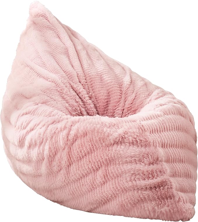 Hobestluk 3 in 1 Bean Bag Chair Giant Bean Bag Chairs for Adults with Ripple Cover Convertible Bean Bag Floor Cushion with Machine Washable Cover for Living Room (Ripple Pink)-Ruum Studio Home