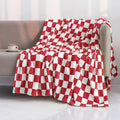 LOMAO Throw Blankets Flannel Blanket with Checkerboard Grid Pattern Soft Throw Blanket for Couch, Bed, Sofa Luxurious Warm and Cozy for All Seasons (Red, 60"x80")-Ruum Studio Home