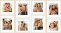 Camden Reed Arcadia 8 Piece Oversized Gallery Wall Frame, 11x14 and 11x11 inch matted frames for featuring 8x10 and 8x8 Inch Photographs or Art Prints, Natural Finish-Ruum Studio Home