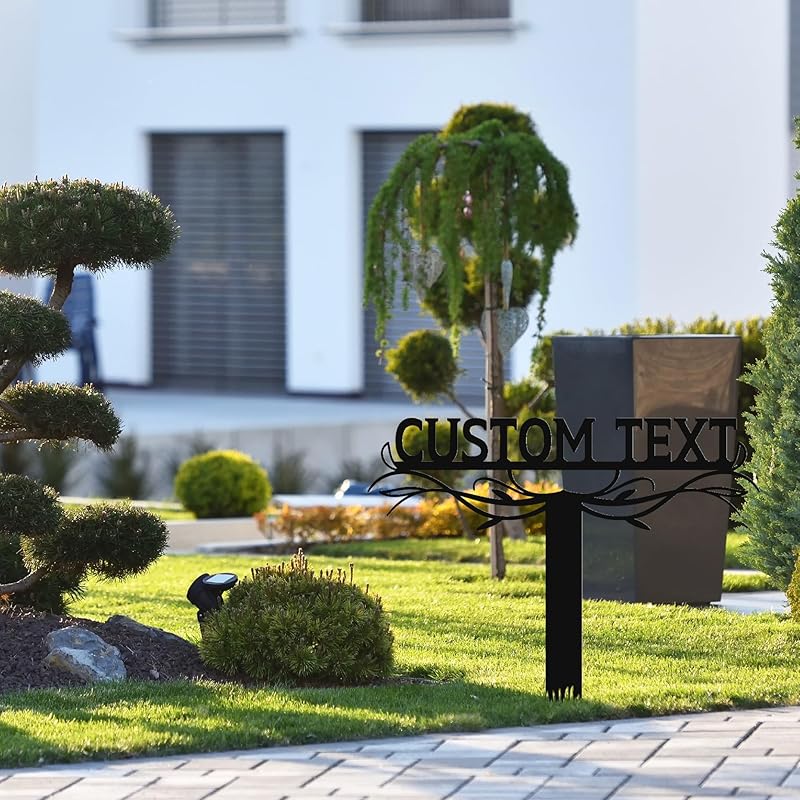 Personalized Metal Text Garden Sign with Stake, Custom Garden Decor for Outdoor, Custom Family Name Sign, Large Patio Decorations, Lawn Art, Farmhouse Decorative, Housewarming Gift-Ruum Studio Home