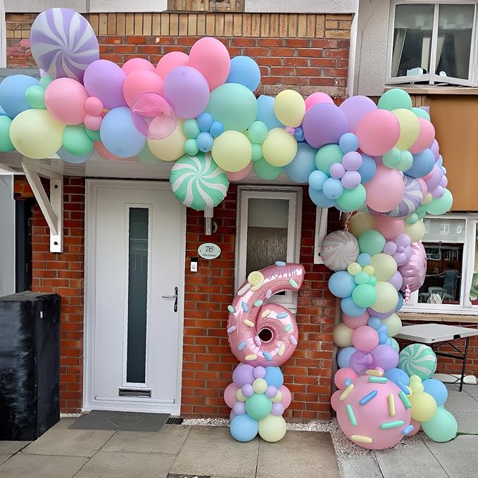 Pastel Balloons 12 Inch Macaron Pink Blue Green Purple Yellow Pastel Rainbow Latex Balloon with Colorful Confetti Party Balloons for Easter Birthday Baby Shower Bridal Wedding Party Decoration-Ruum Studio Home