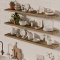 48 Inch Floating Shelves, 8 Inch Deep Floating Shelves for Wall, Hanging Shelf with Invisible Brackets, Wall Mounted Display Shelves for Bathroom, Bedroom, Living Room,3 Tier-Ruum Studio Home