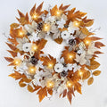 Fall Wreaths for Front Door Outside Autumn Wreath with Lights Berries Pine Cones Fall Decorations for Home Decor Pumpkin Wreath for Farmhouse Holiday Thanksgiving Harvest Halloween Outdoor-Ruum Studio Home