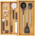 Lifewit Utensil Drawer Organizer, Expendable Cooking Silverware Tray for Kitchen Drawer, Bamboo Adjustable Cutlery Flatware Holder, Spatula Tools and Gadgets Storage Divider, 3 Compartments, Natural-Ruum Studio Home