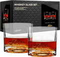 Mount Rainier Heavy Crystal Whiskey Glasses Gift Set of 2, Thick Freezable Bourbon Glass 1lb Each, Premium Whiskey Gifts for Men, Frozen Crystal Chills Cocktails, 10 oz-Ruum Studio Home