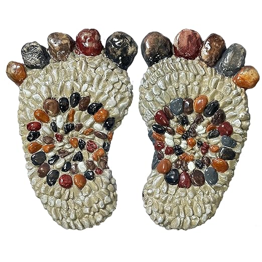 Outdooor Stepping Stones - Decorative Garden Stones for Patio, Deck, Garden or Sidewalk Faux Cobblestone Stepping Stones (Set of 2#B-Ruum Studio Home
