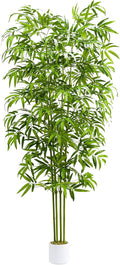 Artificial Tree Fake Plants, Artificial Bamboo Tree 7FT Tall in White Potted, Artificial Tree Indoor Decor Bamboo Silk Tree with Natural Wood Trunk, for Home Office Living Room Modern-Ruum Studio Home