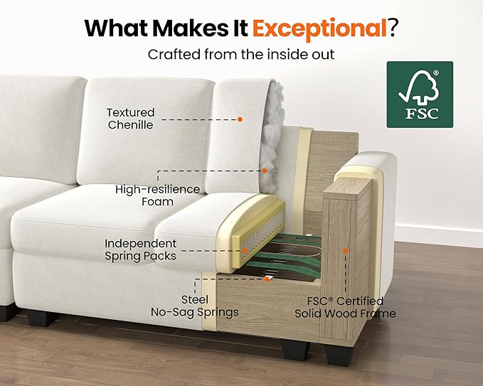 Pull Out Sofa Bed, Full Size Sleeper Sofa, 2-in-1 Convertible Corduroy Couch with USB Charging, Memory Form Couch for Living Room, Apartment and Small Space (Beige, Chenille - Full Size)-Ruum Studio Home