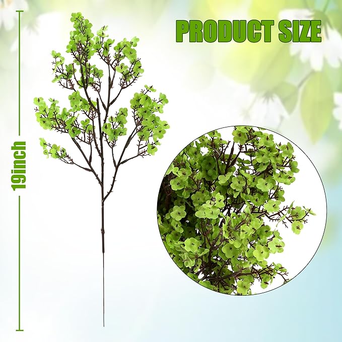 Sggvecsy 10 Pcs Babys Breath Artificial Flowers Gypsophila Bouquets Bulk Real Touch Fake Silk Flowers for Home Wedding DIY Floral Arrangement Kitchen Table Centerpiece Festival Decoration (Green)-Ruum Studio Home