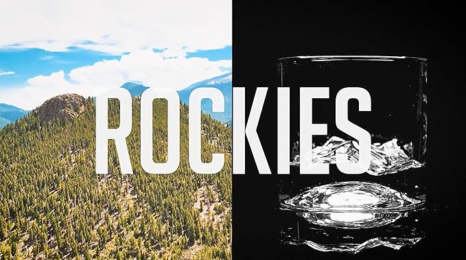 Rocky Mountains Heavy Crystal Whiskey Glasses Gift Set of 2, Thick Freezable Bourbon Glass 1lb Each, Premium Whiskey Gifts for Men, Frozen Crystal Chills Cocktails, 10 oz-Ruum Studio Home