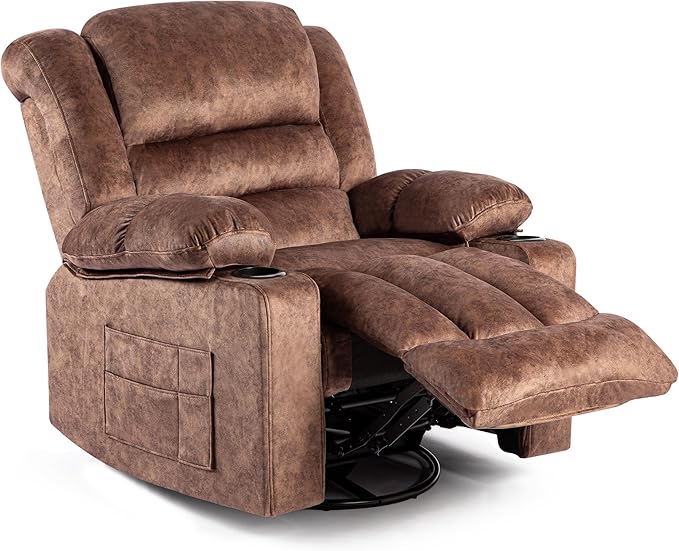 Recliner Chair Rocker Modern Ergonomic Lounge 360 Degree Swivel Single Sofa Seat Living Room Lounge Recliners on Clearance Foam Filling-Ruum Studio Home