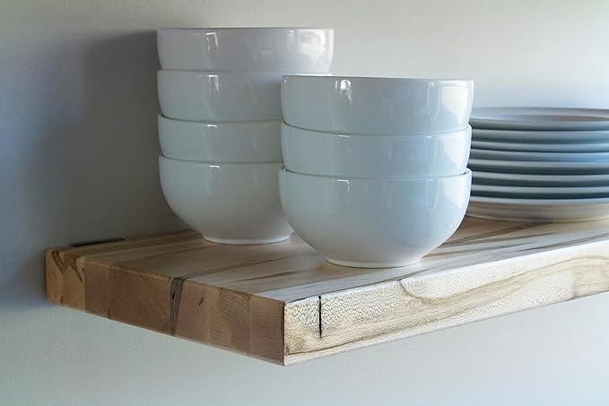 Urban Legacy Deep Floating Shelves | Wormy Maple with Furniture Grade Clear Coat | Low Profile Brackets | Set of 2 (48" x 11" x 2")-Ruum Studio Home