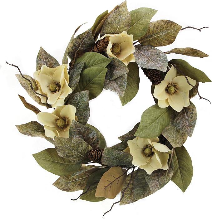 Admired By Nature 24" Magnolia Pine for Home Office Front Door Wreath, Wall Hanging Arrangement Decoration-Ruum Studio Home