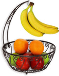 SimpleHouseware Fruit Basket Bowl with Banana Tree Hanger, Bronze-Ruum Studio Home