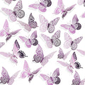 SAOROPEB 3D Butterfly Wall Decor - 48 Pcs, 4 Styles, 3 Sizes, Removable Stickers for Birthday & Party Decorations (Lavender)-Ruum Studio Home
