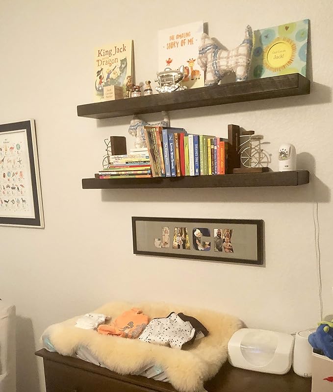 joelsantiques - 48 Inch Wooden Floating Shelves for Wall - 48x6x2 in - Made of Natural Wood - Long Heavy Duty Rustic Wall Shelves for Bedroom - Perfect for Living Room, Kitchen - Mocha-Ruum Studio Home