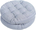 Tiita Indoor/Outdoor Cushions 22 Inch Round Striped Chair Cushions for Patio Garden Seat Cushion Pads for Home Floor Pillows Window Pad Set of 2, Blue-Ruum Studio Home