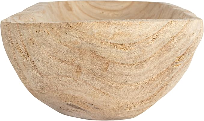 Creative Co-Op Paulownia Wood Oval Bowl | Brown | 22.75" L x 6" W x 3.25" H | (Pack of 4)-Ruum Studio Home