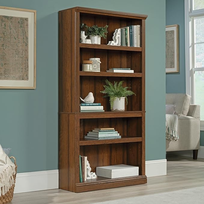 Sauder Miscellaneous Storage 5-Shelf Bookcase/ Book shelf, Washington Cherry finish-Ruum Studio Home
