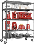 IZEUK Garage Shelving Wide Storage Shelves 5 Tier Metal Shelves 4000 LBS Heavy Duty Adjustable Utility Shelf Rack Black 23.6" D x 53.1" W x 73.6" H-Ruum Studio Home