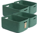Large Storage Baskets for Organizing, Closet Shelf Baskets for Clothes Blanket Towels, Baby Nursery, Toy Bins Box, Woven Rope Baskets, 17 x 13 x 7.5”, 4 Packs Green-Ruum Studio Home