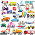 Window Clings Stickers for Kids Window Gel Clings Decals Thick Gel Clings Toddlers and Adults Classroom Home Nursery Airplane Birthday Party Supplies (City Transportation)-Ruum Studio Home