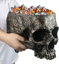 7lb Capacity Extra Large Halloween Skull Candy Dish - Deep Skull Head Halloween Candy Bowl Holder Artificial Resin Skulls Decor Indoor Outdoor Table Centerpieces Flower Pot Plant Office Pen Holder-Ruum Studio Home