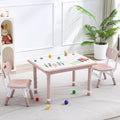 Kids Table and 2 Chairs Set, Height Adjustable (17.7"-26.1") Toddler Table and Chair Set, Multi-Activity Table with Graffiti Desktop, Children’s Table and Chairs for Classroom, Home & Daycare-Ruum Studio Home
