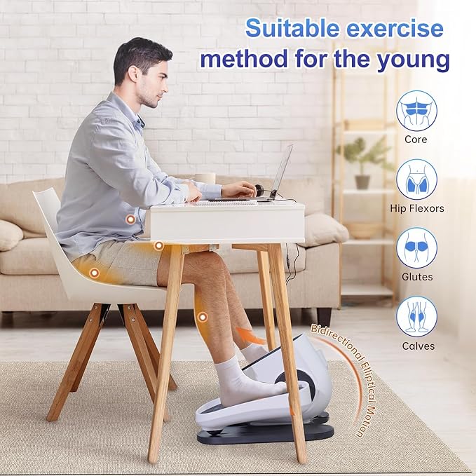 Under Desk Elliptical Machine, Electric Ellipse Leg Exerciser as Seen on Tv for Seniors with 10 Adjustable,Pedal Exerciser,Exercise Equipment for Home-Ruum Studio Home