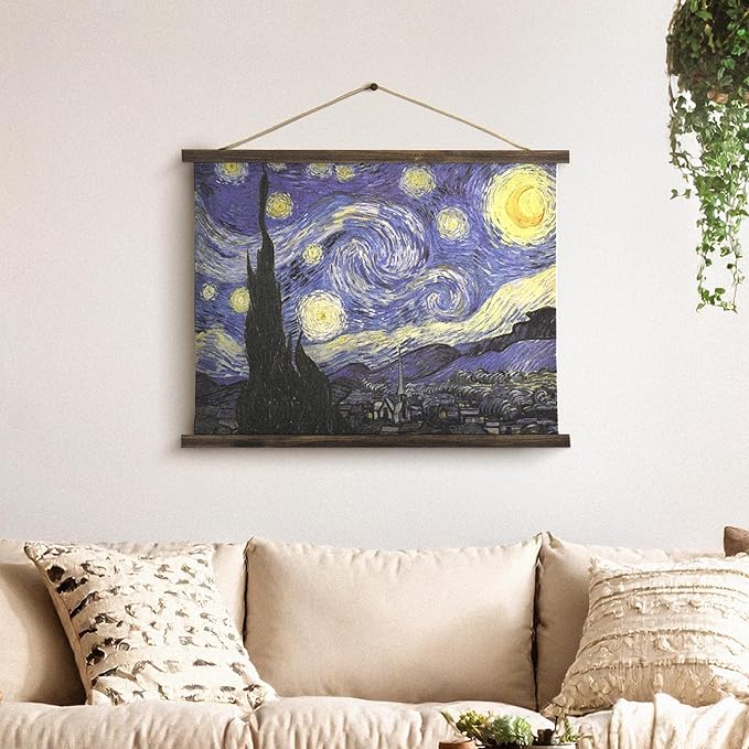 American Art Decor The Starry Night Over the Rhone Tapestry Wall Art by Vincent van Gogh-Ruum Studio Home