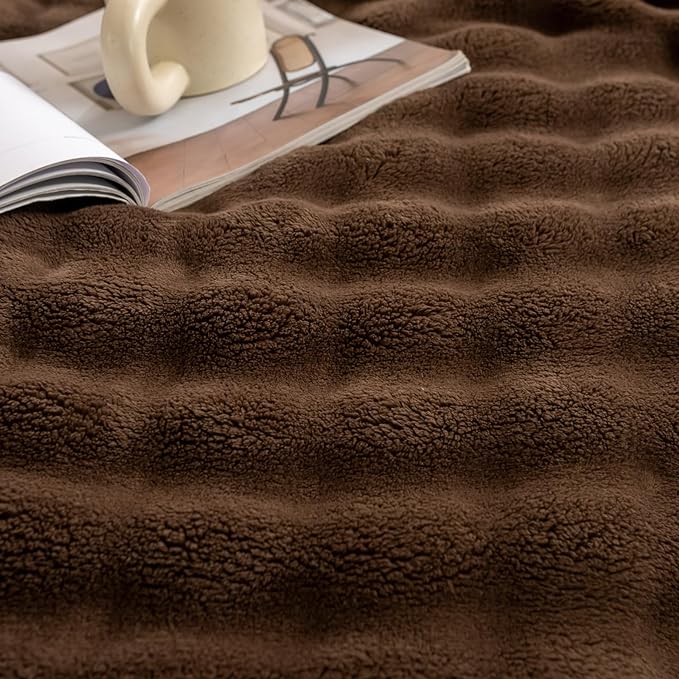 YUSOKI Luxury 3D Bubble Throw Blanket 2lb,All Ages,Home Decoration, (Brown,50 * 60inches)-Ruum Studio Home