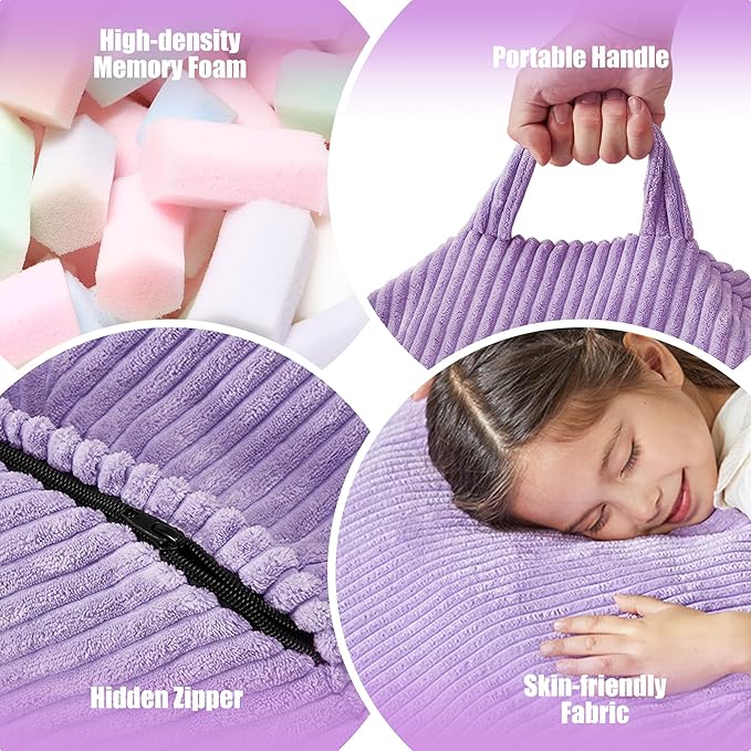 Hobestluk 3.5FT Bean Bag Chair Adult Bean Bag Chair Large Bean Bag Chair with Filler Included Teardrop Bean Bag with Removable Cover for Bedroom Living Room - (Large, Purple)-Ruum Studio Home