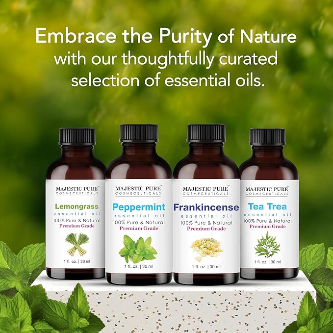 Majestic Pure Peppermint Essential Oil with Glass Dropper - 1 Fl Oz - 100% Pure and Natural Peppermint Oil - Premium Grade Essential Oils for Diffuser, Aromatherapy, Soap and Candle Making-Ruum Studio Home