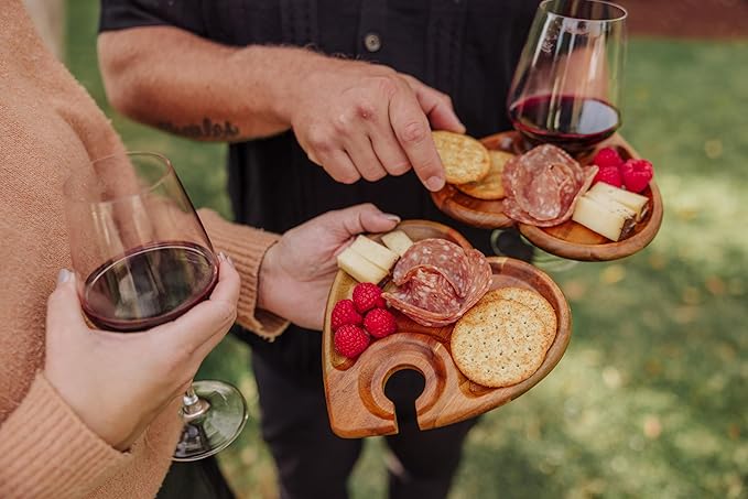 PICNIC TIME Toscana Heart-Shaped Wine Appetizer Trays-Ruum Studio Home
