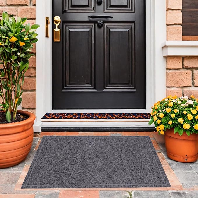 Door Mat Home Welcome Mats Outdoor and Indoor, Heavy-Duty Low-Profile Non-Slip Front Welcome Mat for Home Entrance, Outside Entry, Yard, Floor, Patio (Grey, 36x24)-Ruum Studio Home