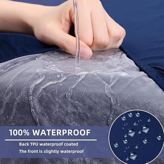 hyha Waterproof Couch Cushion Covers, Stretch Sofa Couch Seat Slipcover for Dog Washable, Non-Slip Waterproof Outdoor Cushion Covers for Patio Furniture Replacement (1 Piece for Small, Navy)-Ruum Studio Home