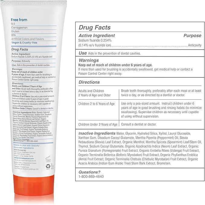 Himalaya Botanique Anticavity Fluoride Toothpaste, Fluoride with Multi-Benefit Support, Fights Cavities, Strengthens Enamel, Promotes Remineralization, Peppermint Flavor, 4 oz-Ruum Studio Home