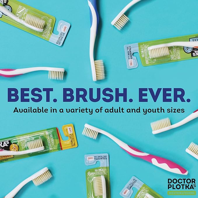 MOUTHWATCHERS Dr Plotkas Soft Bristle Flossing Toothbrush Manual Soft Toothbrush for Adults, Ultra Clean, Good for Sensitive Teeth and Gums, Variety 4 Pack, Colors May Vary-Ruum Studio Home