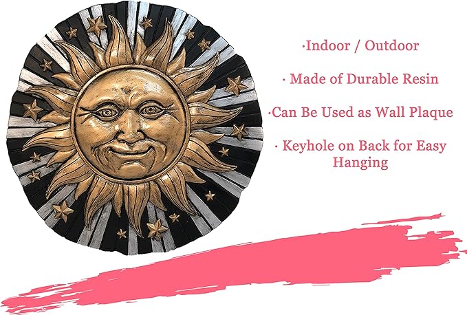Spoontiques - Garden Décor -Sunface Stepping Stone - Decorative Stone for Garden-Ruum Studio Home