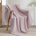 PHF Ultra Soft Waffle Weave Throw Blanket 50"x 60"- Washed Lightweight Breathable Cozy Woven Blanket for Bed - Aesthetic Decor for Couch Bedding Sofa Home Car - Dusty Rose-Ruum Studio Home
