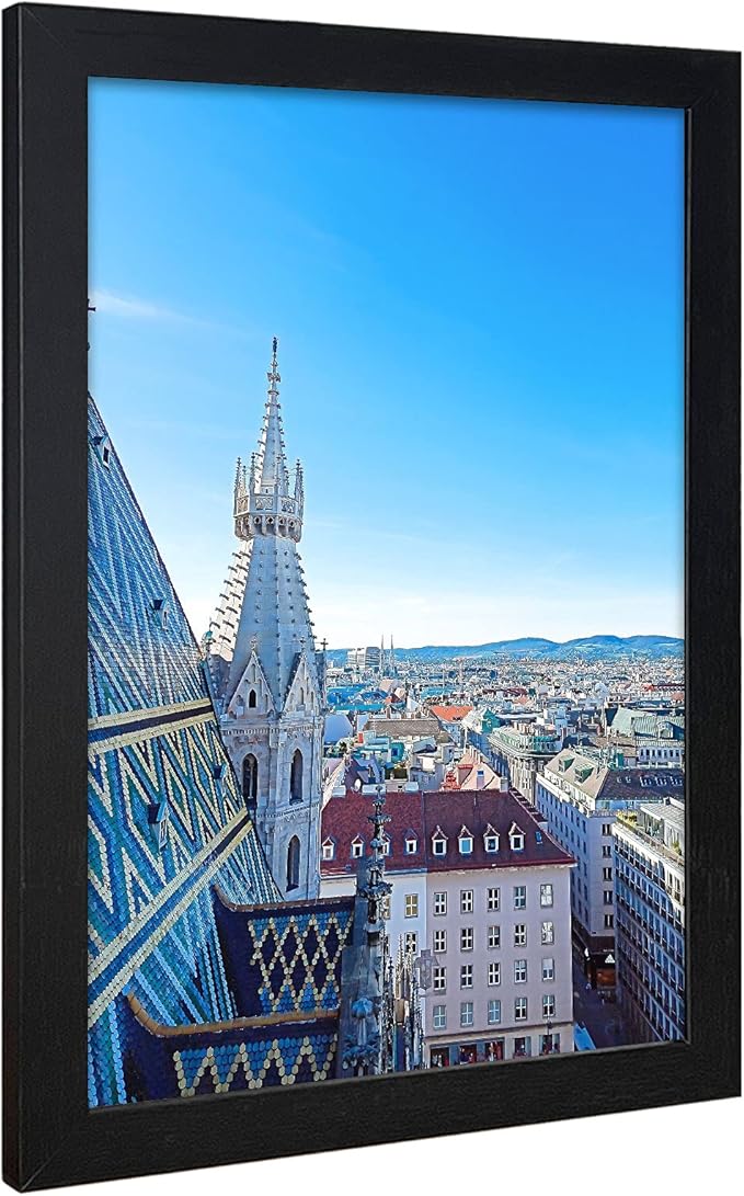 VCK 12x18 Inch Solid Wood Poster Frames with Wall Mounting Hanging Picture Frame Set of 3 Black-Ruum Studio Home