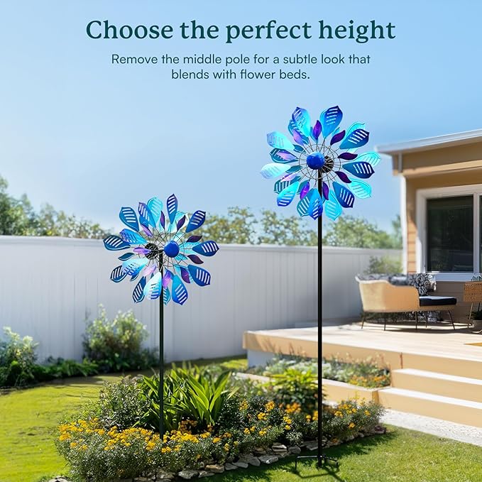 Wind Spinners for Yard and Garden, 84" Wind Spinners Outdoor Metal Extra Large, Wind Sculptures & Spinners with Stake, Yard Art Garden Decor Gift for Family-Ruum Studio Home