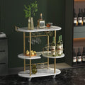 Gold Bar Carts with 4-Tier Storage Shelves, Mobile Bar Serving Cart with Wine Rack and Glass Holder, for The Home, Kitchen, Living Room, Dining Room-Ruum Studio Home