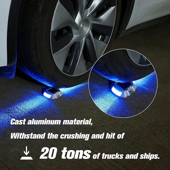 VOLISUN Solar Deck Lights, 8-Pack Led IP67 Waterproof Outdoor Warning Step Lights for Driveway, Sidewalk, Garden Pathway, Yard (Blue)-Ruum Studio Home