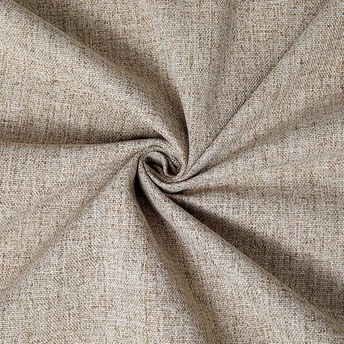 Linen Curtains 72 Inch Length 2 Panels Set, 100% Blackout Curtains Textured Thermal Insulated, Grommet Light Blocking Drapes for Living Room Bedroom Luxury Decor(52W × 72L inch, Linen)-Ruum Studio Home