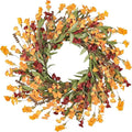 Artgar Fall Wreath, Fall Wreaths for Front Door, 24 in Fall Decor Floral Wreath, Door Wreaths for Front Door Outside All Season for Thanksgiving Home Indoor Outdoor Wall Decor (Red Orange Yellow)-Ruum Studio Home