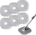 9 Inch Square Microfiber Mop Pad Refill Compatible with True & Tidy Mop System and Most 9 Inch Square Spin Mops - Thickened Washable & Reusable Mop Replacement Pad for Wet Dry Mopping(6 Pack)-Ruum Studio Home