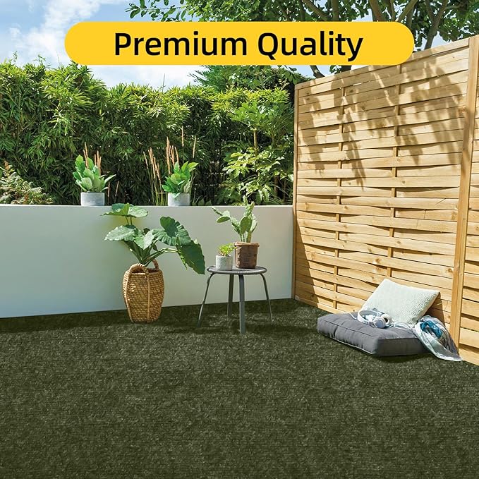 Marine Carpet,6 FT x 10 FT Olive Green Indoor Outdoor Carpet 0.2" Thick with Water-Proof TPE Backing, Non-Slide for Home, Patio, Porch, Deck-Ruum Studio Home