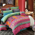 ABREEZE 3Pcs Bohemia Retro Bedding Ethnic Vintage Floral Duvet Cover Boho Bedding 100% Brushed Cotton Bedding Sets Damask Paisley Coloful Mandala Down Comforter Cover,Twin-Ruum Studio Home