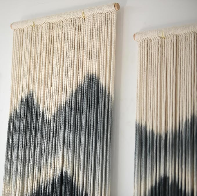 IOWER Large Macrame Wall Hanging 5Pcs Handmade Dip-Dyed Mountain Wall Decor Combination Suspension Bedroom Living Room Modern Fiber Yarn Wall Art-Ruum Studio Home